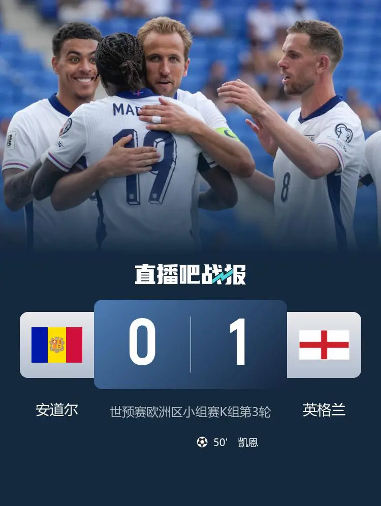 英格兰小组赛全胜，继续前进